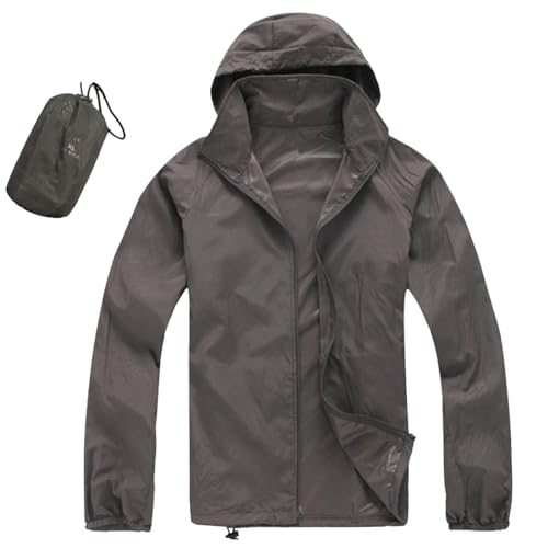 Regenjacke Damen, Fahrradjacke Windjacke Sportjacke Übergangsjacke Softshelljacke Regenmantel - Große Größen Leicht Faltbar Dünn Wasserdicht Schwarz Gelbe Grün 5Xl 4Xl, Regenjacke Damen Wasserdicht von Hanraz