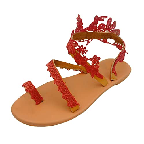 Sandalen Damen Sommer Gummiband Slingback Zehentrenner Sandalen Damen Niedrige Blocka Satz Sandalen Sandals Rutschfest Bequem von Hanraz