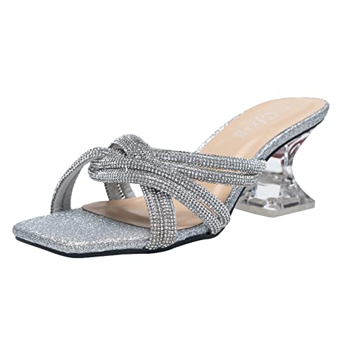 Schnalle Knöchelriemen Flache Sandalen Damen Strass Frauen Keilschuhe flache Perlen Damen Keilabsatz Sandalen von Hanraz