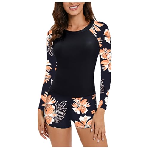 Sport Badeanzug Damen Mit Cups, Langarm Badeanzug Damen Uv Schutz Mit Bein Schwimmshirt Bademode Sonnenschutz Skims Badeshorts Surfanzug Rash Guard Bikini Badeshirt Swimsuit Sport Badeanzug Damen Mit Cups, Langarm Badeanzug Damen Uv Schutz Mit Bein Schwimmshirt Bademode Sonnenschutz Skims Badeshorts Surfanzug Rash Guard Bikini Badeshirt Swimsuit von Hanraz