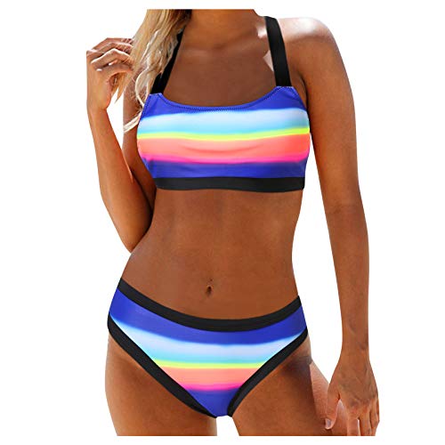 Tankini Set mit Hot Pants Einfarbig Bikini Badeanzug Badeanzug Damen bauchweg Einteiliger Badeanzug,für D bis G Tasse (14-Multicolor, S) von Hanraz