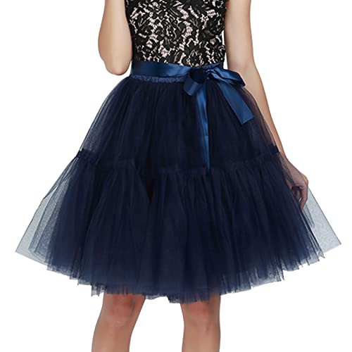 Tanzkleid Ballkleid Glänzend Reifrock Abendrock Karneval Tüll Petticoat Vintage Midirock Tüllrock für Party Ballett Tanzen von Hanraz