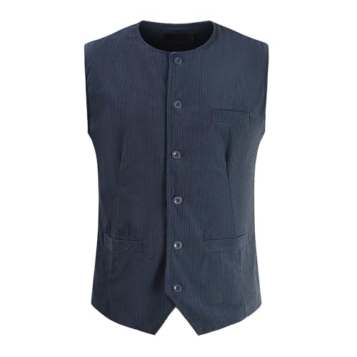 Trachten Weste Männer - Trachtenweste Herren Stehkragen Retro Vintage Oktoberfest Outfit Weste Trachtenanzug Druckknopf Slim Fit Ärmellose Anzugweste Für Hochzeit Business,Rot von Hanraz