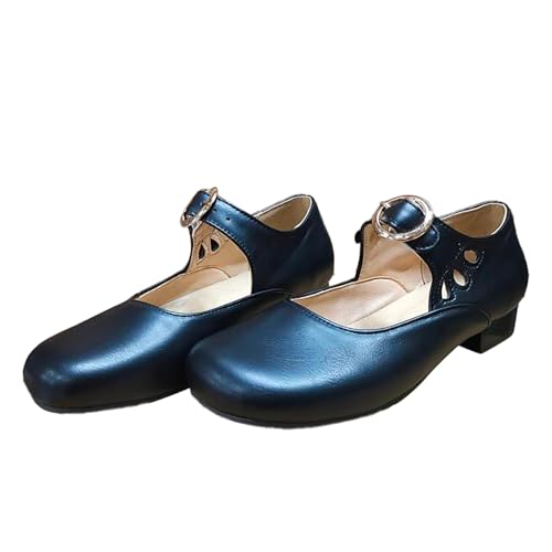 Trachtenschuhe Damen, Trachtenschuhe Damen Weite H Weiche Spangenpumps Tanzschuhe Trachten Dirndl Stöckelschuhe Mary Jane Halbschuhe Absatzschuhe Brautschuhe Oktoberfest Dirndl Schuhe von Hanraz