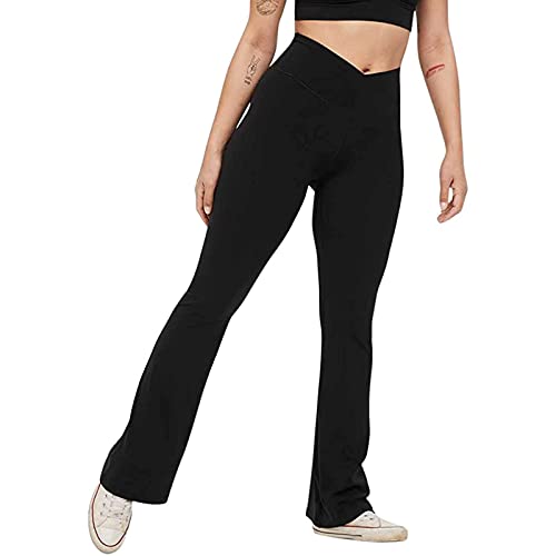 Yogahose Fitnesshose Laufhose portleggings Lang Yogahose Booty Leggings für Sport & Alltag Kunstleder Optik Thermo Hose von Hanraz