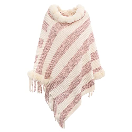 Cape Damen, Poncho Damen Mode Boho Capes Umhang Warm Winter Pashminas Schal Mittelalter Outdoor Leicht Stola Strickjacke Hawaii Große Größen Poncho Ponchos von Hanraz