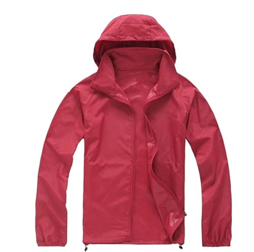 Dünne Regenjacke Damen, Regenjacke Herren Wasserdicht Ultraleichte Atmungsaktiv Regenmantel Sportjacke Einfarbig Leichte Faltbar Windbreaker Winterjacke Mit Aufbewahrungstasche von Hanraz