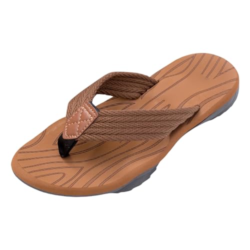 flip Flops Herren 40 Gold, Flip Flops Herren Leichte Sommer Bequem Offenen Zehen Duschlatschen Badelatschen Flache Slip-Ins Strand Zehentrenner Sommerschuhe Badeschlappen Sandalen Strandschuhe von Hanraz