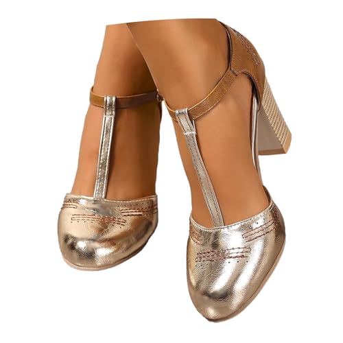 schuhe zum dirndl damen, Trachtenschuhe Damen Trachten Elegant Mary Jane Halbschuhe Sportlich Oktoberfest Spangenpumps Pumps Haferlschuhe Weiche Absatzschuhe Weite H Hochzeitsschuhe von Hanraz