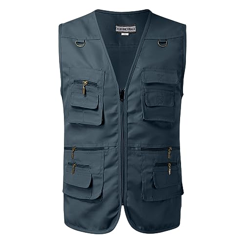 weste herren sommer 5xl, b ware rückläufer, Weste Herren Sommer Angelweste Safari Angeln Outdoor Jagdweste Schutzweste Mit Vielen Taschen Sport Arbeitsweste Herren-Westen Atmungsaktiv Kampfweste von Hanraz