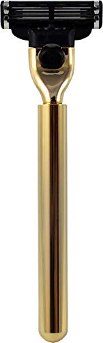 Hans Baier Exclusive Nassrasierer Rasierer Gillette Mach3, Griff Metall goldfarben von Hans Baier Exclusive