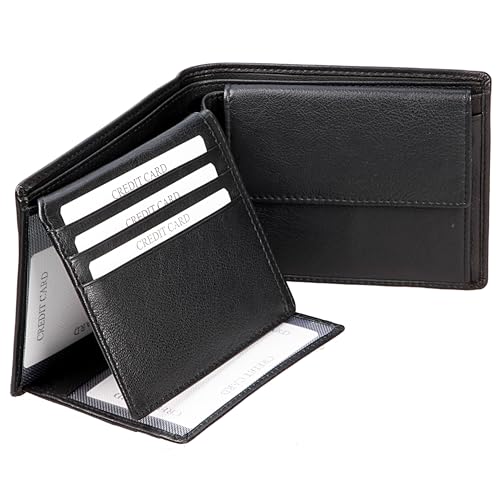 Hans Kniebes | Leder Geldbörse Herren | Männer Geldbeutel im Querformat mit 6 Kartenfächer und 4 Ausweisfächern | Portmonnaie mit RFID-Schutz | Nappa Leder Wallet | Portmonee | Brieftasche Hans Kniebes | Leder Geldbörse Herren | Männer Geldbeutel im Querformat mit 6 Kartenfächer und 4 Ausweisfächern | Portmonnaie mit RFID-Schutz | Nappa Leder Wallet | Portmonee | Brieftasche von Hans Kniebes