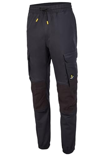Hans Schäfer Workwear HSW Professional – Lange Arbeitshose für Herren – Funktionelle Bundhose mit Knieverstärkung und vielen Taschen – Bequem wie eine Jogginghose – Anthrazit, XL von Hans Schäfer Workwear