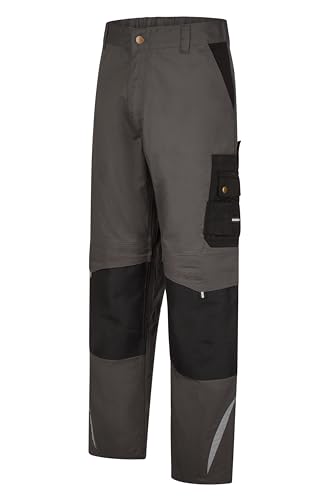 HSW Essentials – Lange Arbeitshose für Herren – Leichte und bequeme Bundhose mit Verstärkung und Knietaschen – Doppelgrößen-Passform mit weitem Schnitt – Grau, 52/54 von Hans Schäfer Workwear