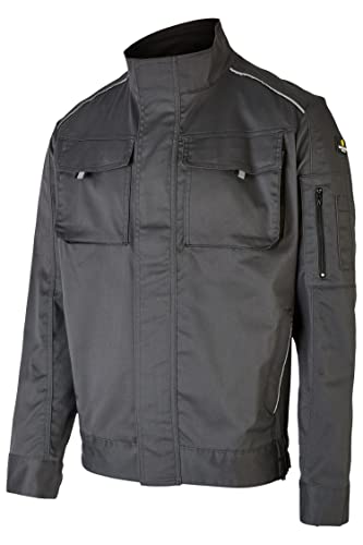 Hans Schäfer Workwear HSW Professional – Arbeitsjacke für Herren – Bequeme und strapazierfähige Bundjacke mit praktischen Taschen – 2 Wegestretch, Golffalten im Rücken und Gummizug am Bund – Grau, 52 von Hans Schäfer Workwear
