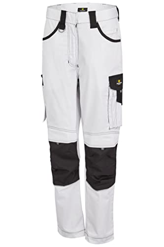 Hans Schäfer Workwear HSW Professional – Lange Arbeitshose für Damen – Modische und leichte Bundhose mit Knietaschen, strapazierbar und qualitativ – Weiss, 36 von Hans Schäfer Workwear
