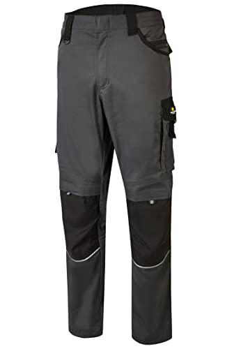 Hans Schäfer Workwear HSW Professional – Lange Arbeitshose für Herren – Modische und leichte Bundhose mit Knietaschen – Strapazierbar und qualitativ – Grau, 27 von Hans Schäfer Workwear
