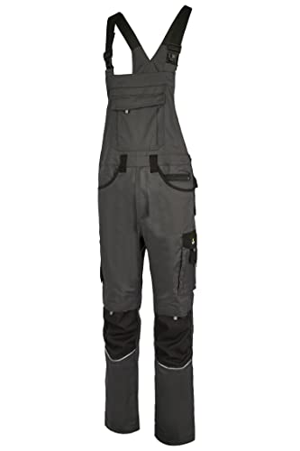 Hans Schäfer Workwear HSW Professional – Latzhose für Herren – Lange Arbeitshose mit Knietaschen – Bequem, strapazierbar und qualitativ – Grau, 32 von Hans Schäfer Workwear