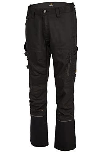 Hans Schäfer Workwear HSW Smart – Lange Arbeitshose für Herren – Modische Cargo-Bundhose mit Knietaschen und Cordura-Verstärkung – Stretch-Slim-Fit – Schwarz, 26 von Hans Schäfer Workwear
