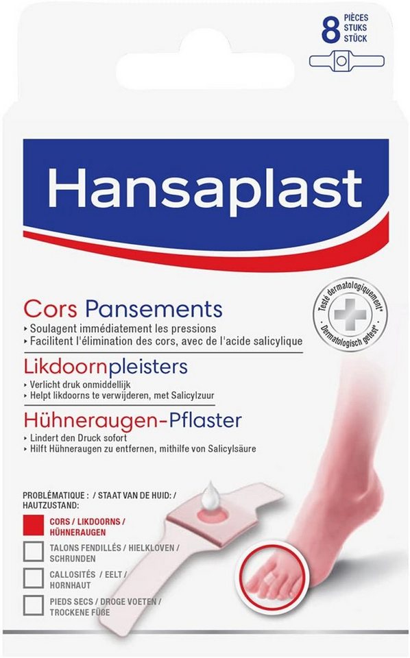Hansaplast Wundpflaster Hansaplast Hühneraugen-Pflaster 8 Stück - B01HQ4BW7C, Packung von Hansaplast