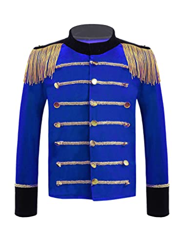 Hansber Kinder Parade Jacke Jungen Festlich Anzugjacke Militär Offizier Frack Uniform mit/ohne Mütze Königsblau C 170-176 von Hansber