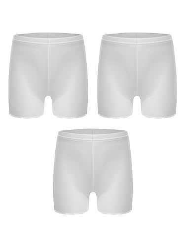 Hansber Shorts Mädchen Kurze Hose Radlerhose Sport Shorts Leggings Yoga Fitness Boxershorts Panty Work Out Gr.92-164 Weiß 122-128 von Hansber