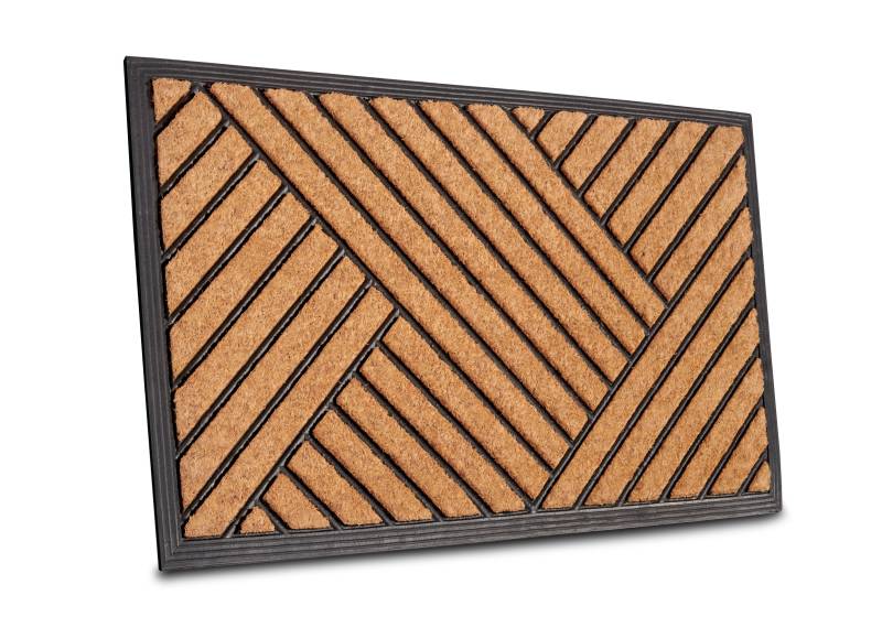 HANSE Home Fußmatte "Mix Mats Gummi Kokos Crossings, Türmatte" rechteckig 20 mm Höhe Strapazierfähig, pflegeleicht, robust, wetterfest, UV-beständig von Hanse Home