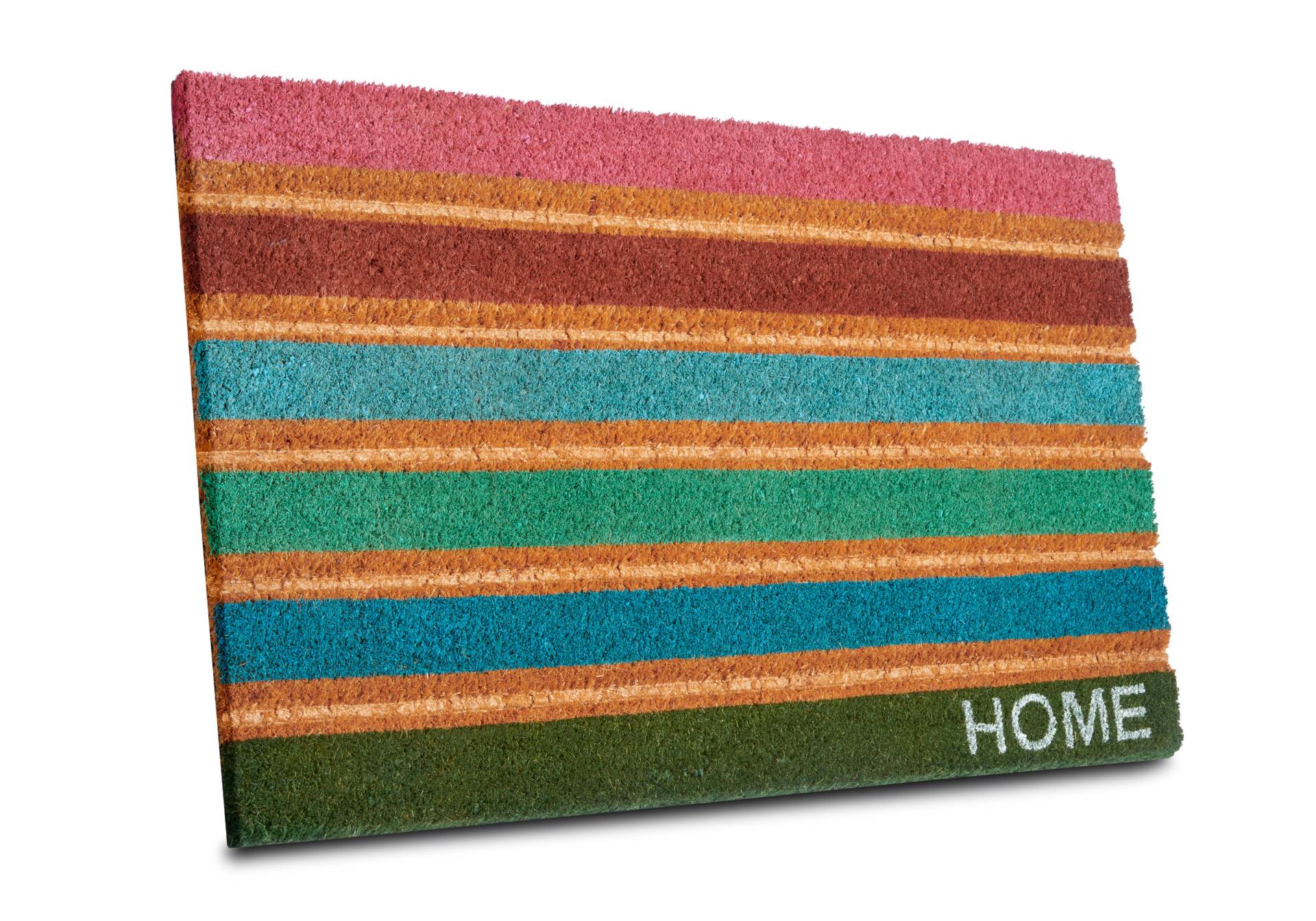 HANSE Home Fußmatte "Mix Mats Kokos Colorful Stripes, Türmatte" rechteckig 15 mm Höhe Strapazierfähig, pflegeleicht, robust, wetterfest, UV-beständig von Hanse Home