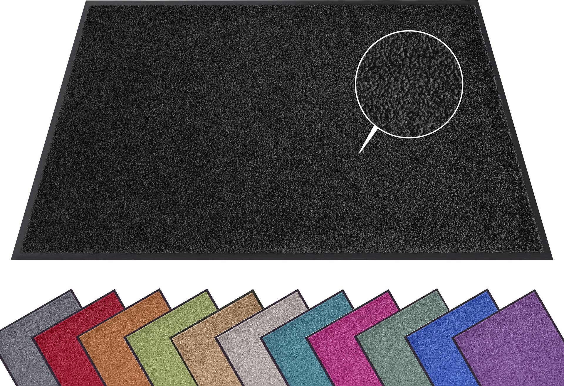 HANSE Home Fußmatte "Wash & Clean" rechteckig 7 mm Höhe Schmutzfangmatte, Türmatte, In- und Outdoor, Teppich, Läufer, waschbar von Hanse Home