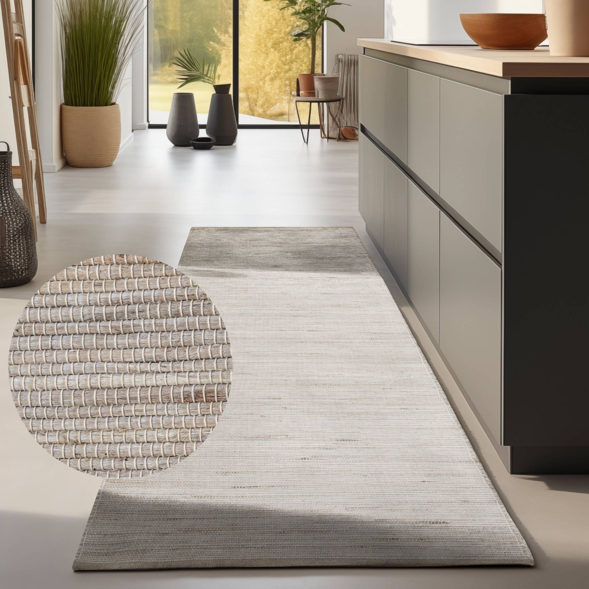 HANSE Home Teppich "Dhaka Juteteppich" rechteckig 5 mm Höhe Läufer, handgewebt, Jute, Wolle, Natur, Wohnzimmer, Flur, Klassisch von Hanse Home