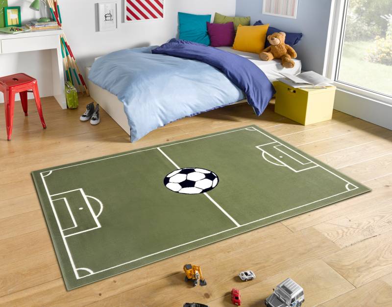 HANSE Home Teppich "Estadio" rechteckig 8 mm Höhe Kinderteppich, Spielteppich, Spielunterlage, Fußball, Kinderzimmer von Hanse Home