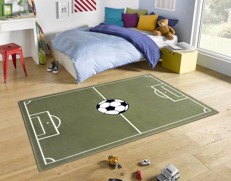 HANSE Home Teppich "Estadio" rechteckig 8 mm Höhe Kinderteppich, Spielteppich, Spielunterlage, Fußball, Kinderzimmer von Hanse Home