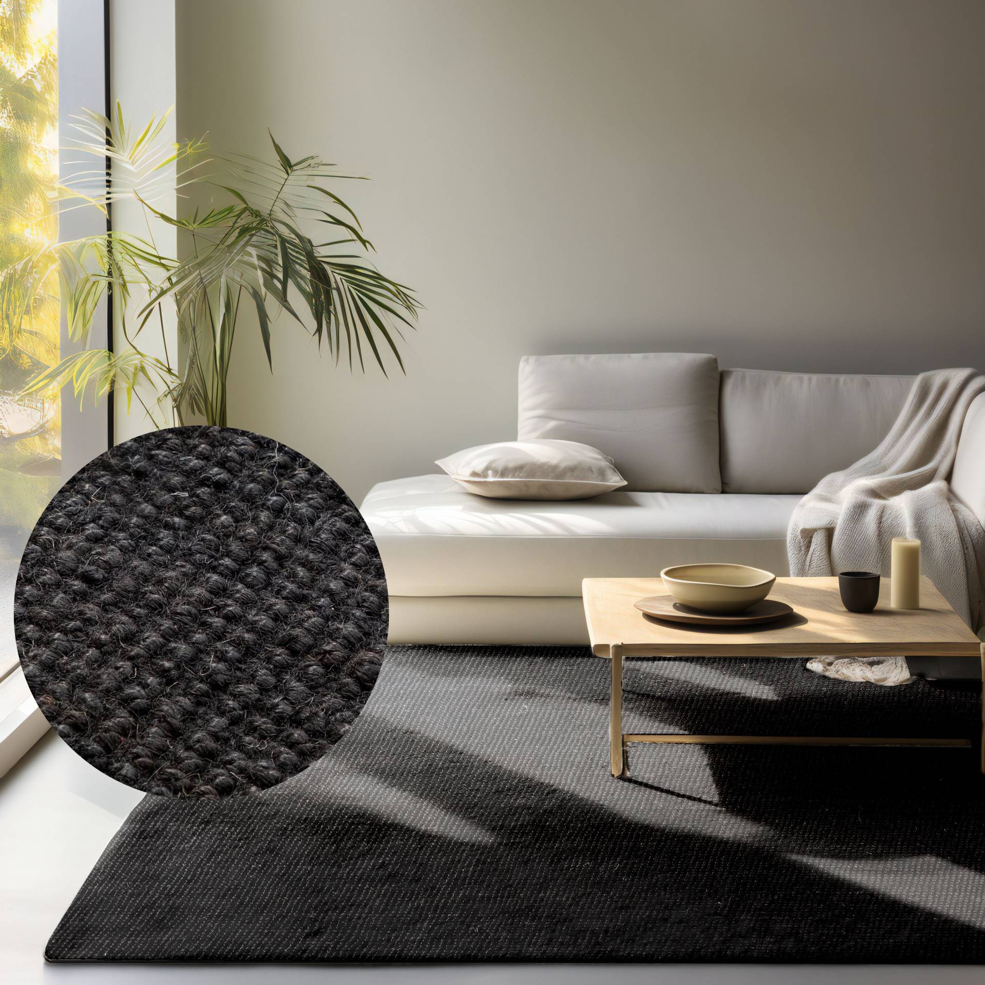 HANSE Home Teppich "Jaipur Juteteppich, als Läufer und in Rund" rechteckig 10 mm Höhe 100% Naturfaser, Wohnzimmer, Esszimmer, Schlafzimmer, GRS von Hanse Home