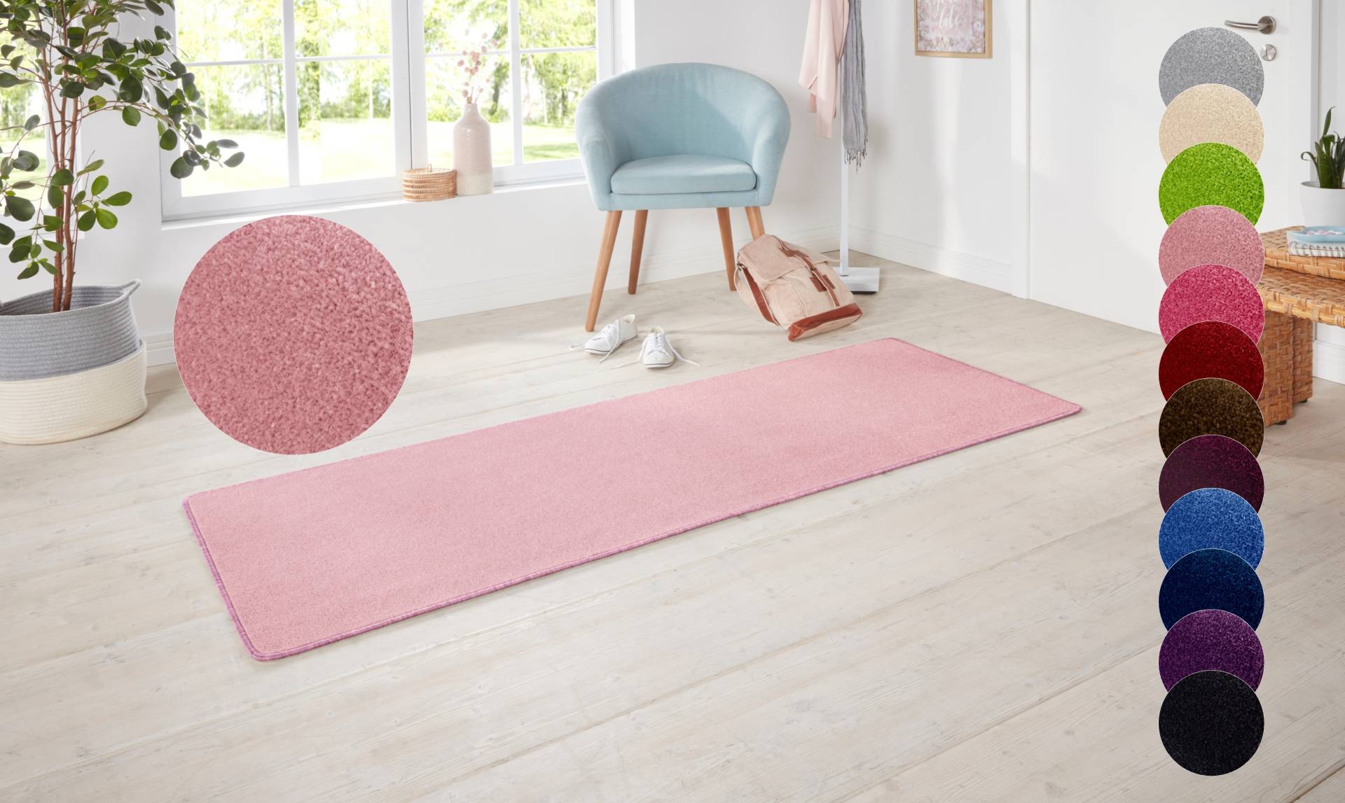 HANSE Home Teppich "Shashi" rechteckig 8,5 mm Höhe Kurzflor, Unifarben, Läufer, weich, Esszimmer, Kinderzimmer, Flur von Hanse Home