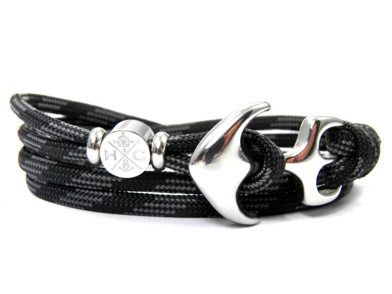 Edelstahl Anker Armband-Wickelarmband-Verstellbar-Surfer Armband-Aus Us Paracord Iii-Unisex-Touch Of Grey von HanseCharms