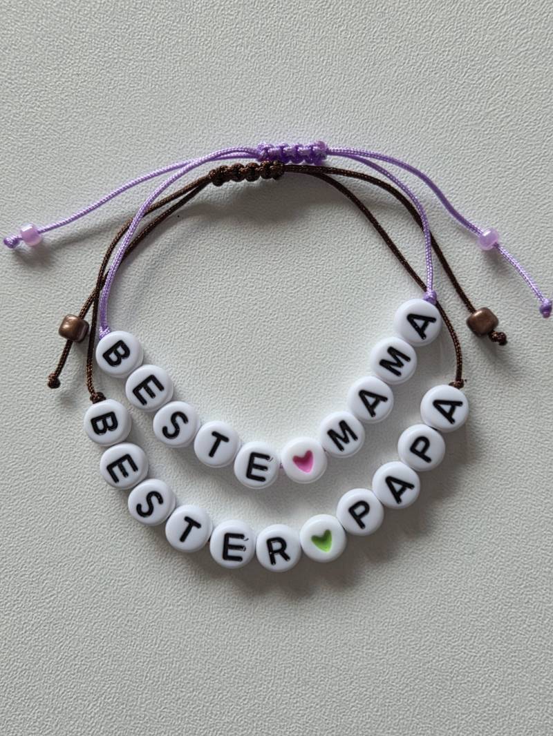 Geschenk Zum Muttertag Oder Vatertag | Makrameeverschluss Bester Papa Eltern Handgemacht Und Individuell von HanseKram