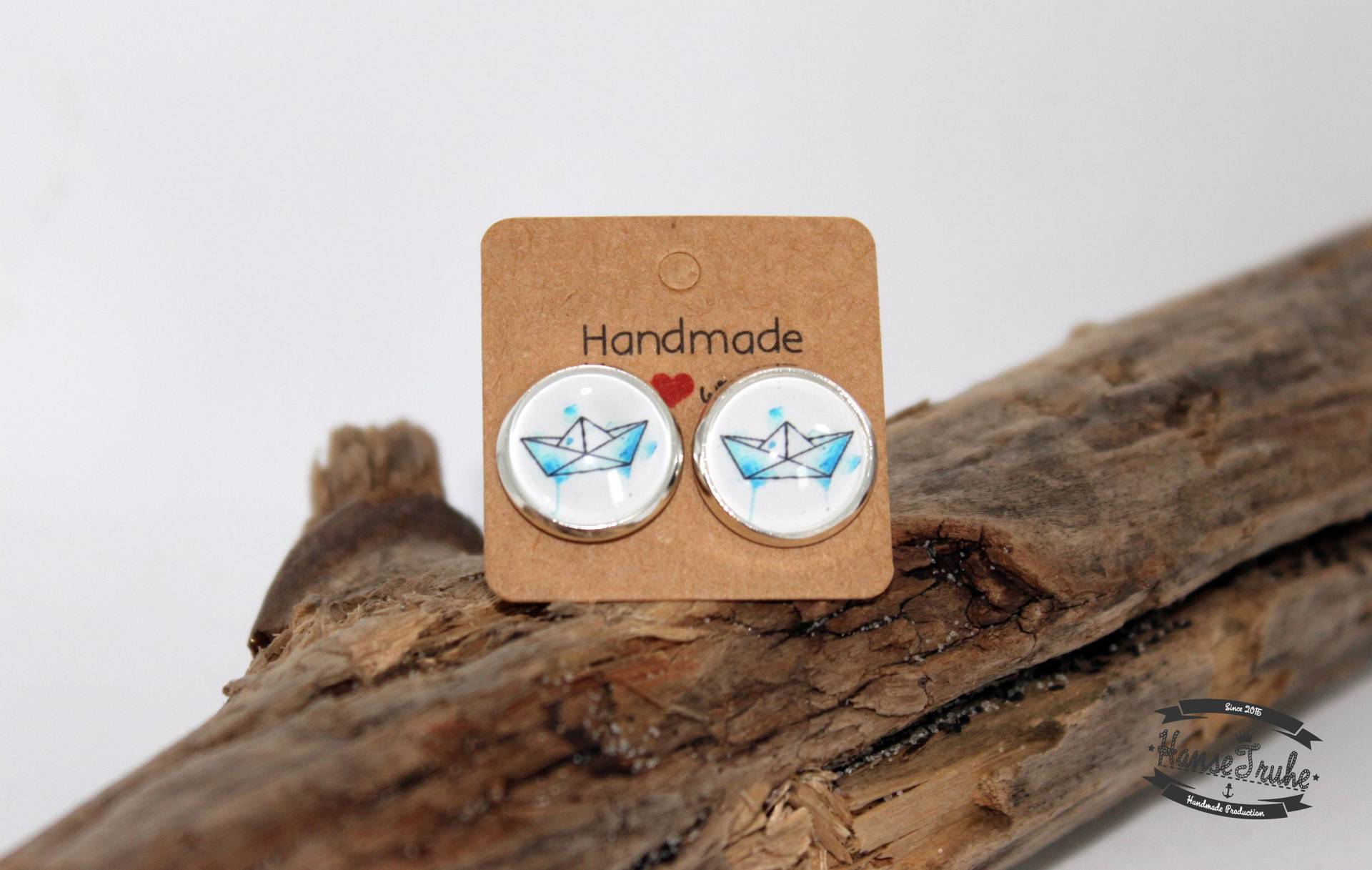 Ohrstecker Papierschiffchen 1, 2 cm Und 1 -Artikelnummer Op3 von HanseTruhe