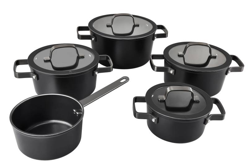 Hanseatic Topf-Set "ALU PRO" Set, Fleischtopf 1x 16 cm / 2x 20 cm / 1x 24 cm, Stielkasserolle 16 cm, 9 Stk. tlg. Aluminium von Hanseatic