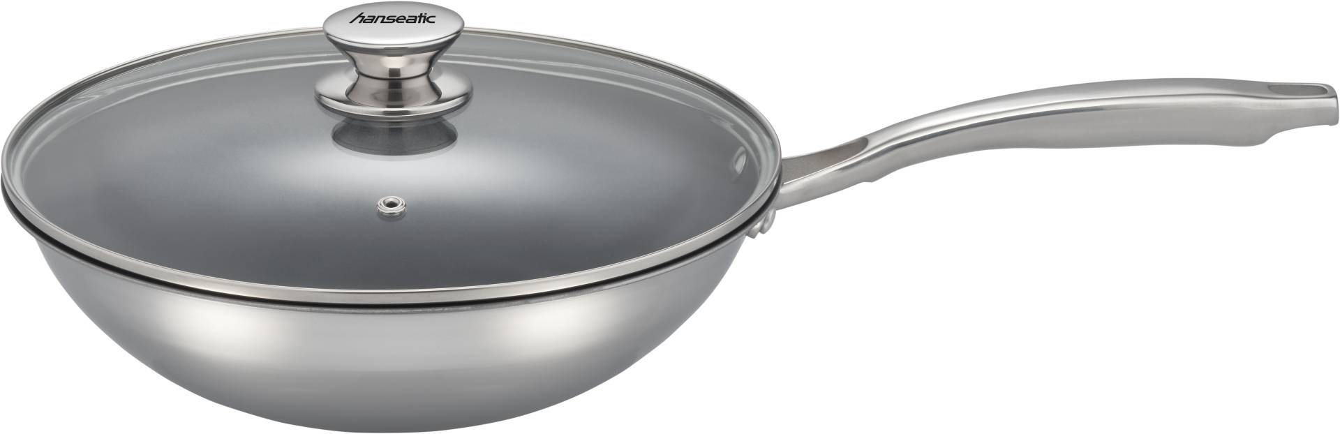 Hanseatic Wok "hanseatic" Edelstahl aus Dreischicht-Material mit Antihaft-Versiegelung, ø 28 cm, Induktion von Hanseatic