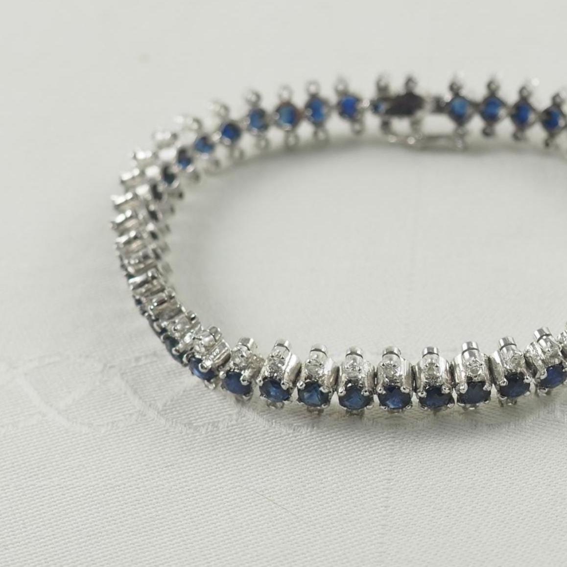 Vintage Sterling & Paste Tennis Style Armband, Medium Fit, Deutschland 1980Er Jahre von HanseaticJewels