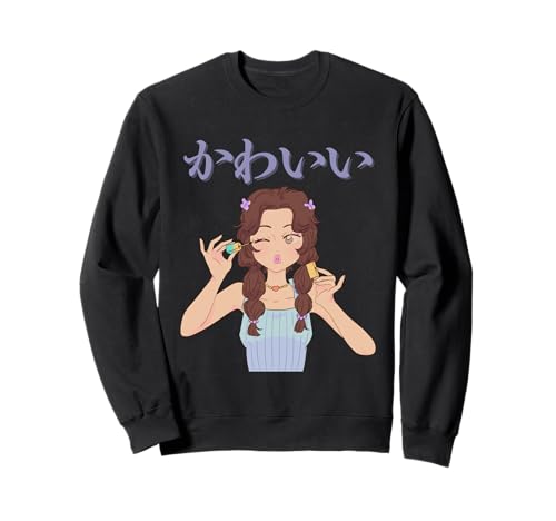 Kawaii (bedeutet niedlich) Anime Girl Japanische Kunst Sweatshirt von HansenPrint