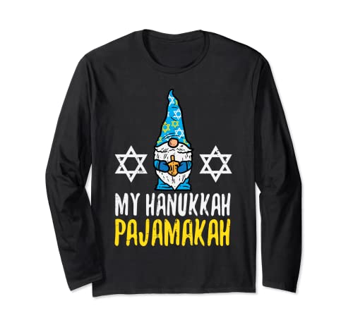 My Hanukkah Pajamakah Funny Chanukah Pyjama Schlafanzug für Damen und Kinder Langarmshirt von Hanukkah Clothes Jew Chanukah Men Women Kids Gifts