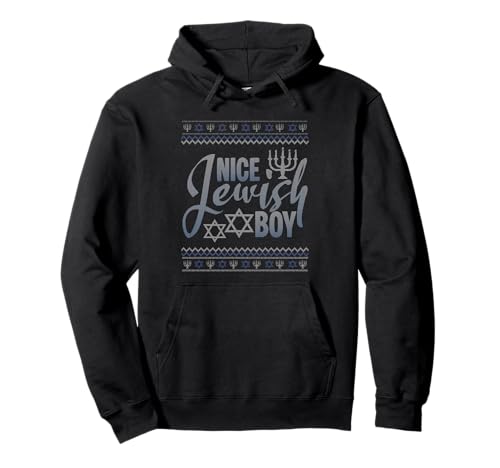 Nice Jewish Boy Menora Ugly Christmas Happy Chanukka Pullover Hoodie Nice Jewish Boy Menora Ugly Christmas Happy Chanukka Pullover Hoodie von Hanukkah Ugly Christmas December Gift For Jews