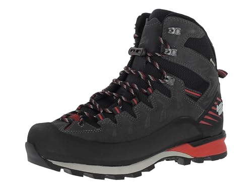 Hanwag Bergschuhe Makra Pro Bunion GTX wasserdichte und stabile Herren Bergstiefel speziell für Bergsteiger mit Hallux | Alpinstiefel | Backpackingschuhe Asphalt/Red EU 43 von Hanwag