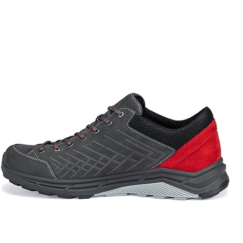 Hanwag M Coastrock Low Es Grau - Hochwertiger wetterfester Herren Volllederschuh, Größe EU 46 - Farbe Asphalt - Red von Hanwag