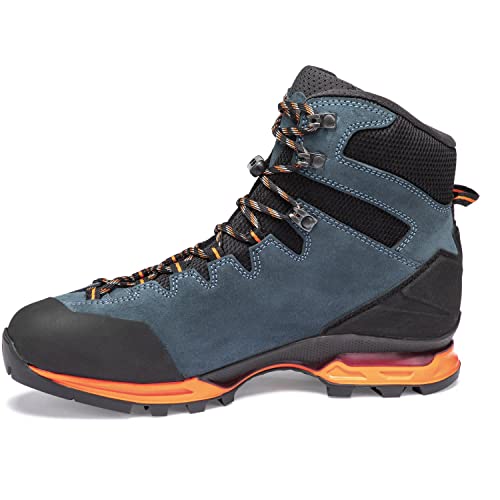 Hanwag M Makra Trek GTX Blau - Gore-Tex Technischer wetterfester Herren Bergschuh, Größe EU 46 - Farbe Steel - Orange von Hanwag