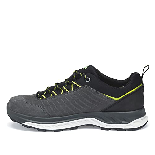 Hanwag M Blueridge Low Ll Grau - Innovativer Leichter Herren Leder Wanderschuh, Größe EU 42.5 - Farbe Asphalt - Yellow von Hanwag