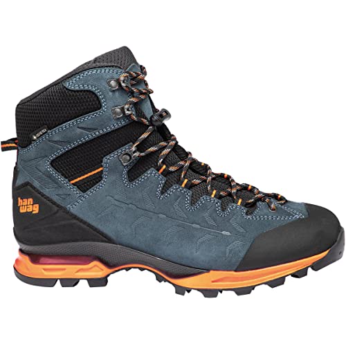 Hanwag M Makra Trek GTX Blau - Gore-Tex Technischer wetterfester Herren Bergschuh, Größe EU 40.5 - Farbe Steel - Orang von Hanwag