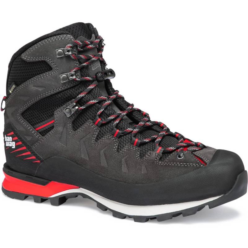 Hanwag Makra Pro GTX Herren Bergschuh asphalt/red UK 10,5 von Hanwag