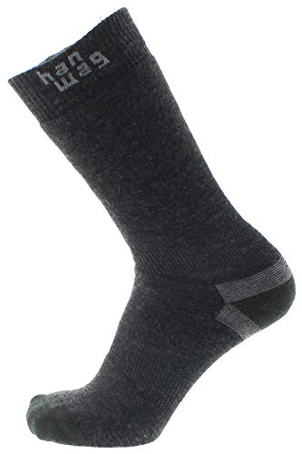 Hanwag Thermo Socke Grau, Merino Socken, Größe 45 - 47 - Farbe Asphalt - Dark Green von Hanwag